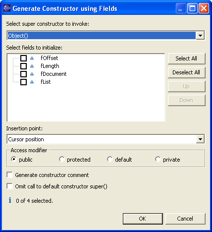 constructor with fields