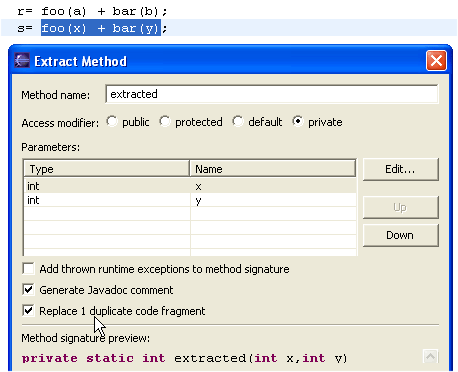 Extract Method Wizard